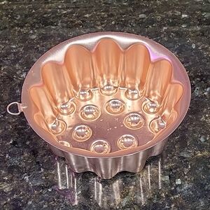 Vintage COPPER Colored Round Mold Metal Jello Cake Baking Bundt Pan